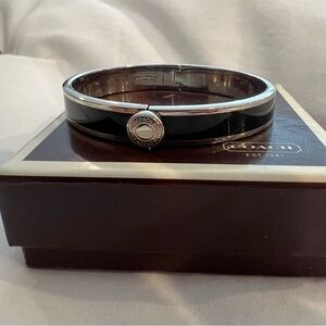 Coach Women's Black and Silver Bracelet